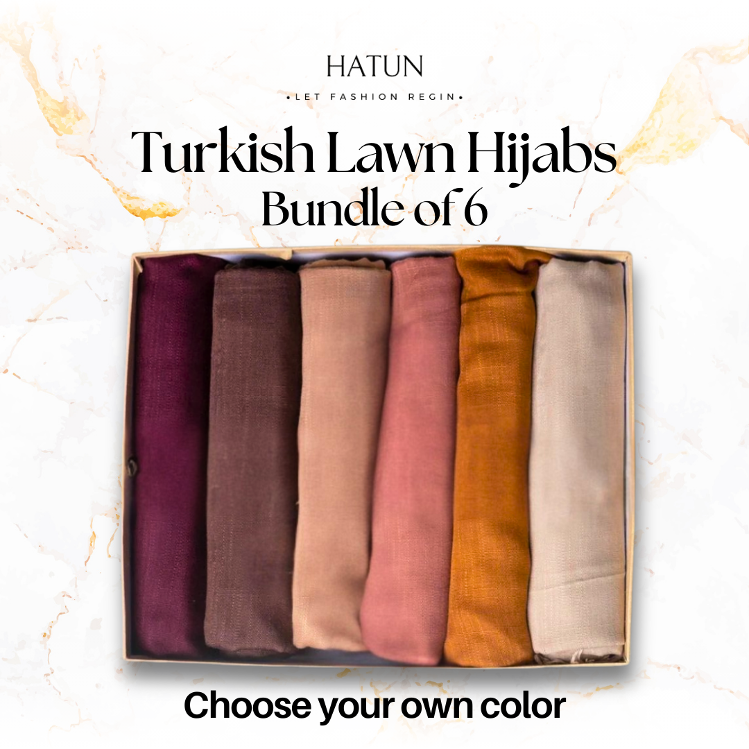 Turkish Lawn Hijab Bundle Of 6