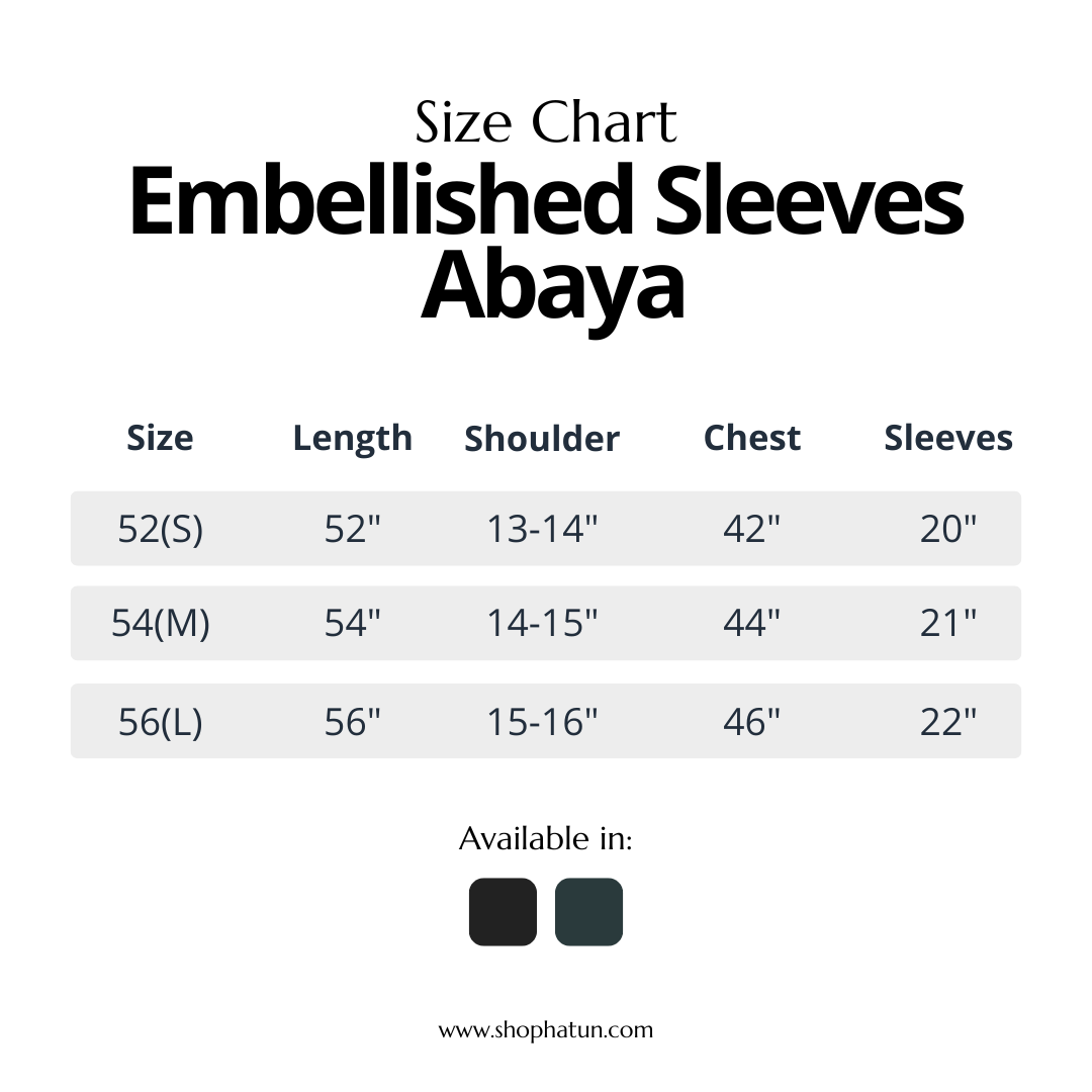 Embellished Sleeves Abaya - GREEN (FREE HIJAB)