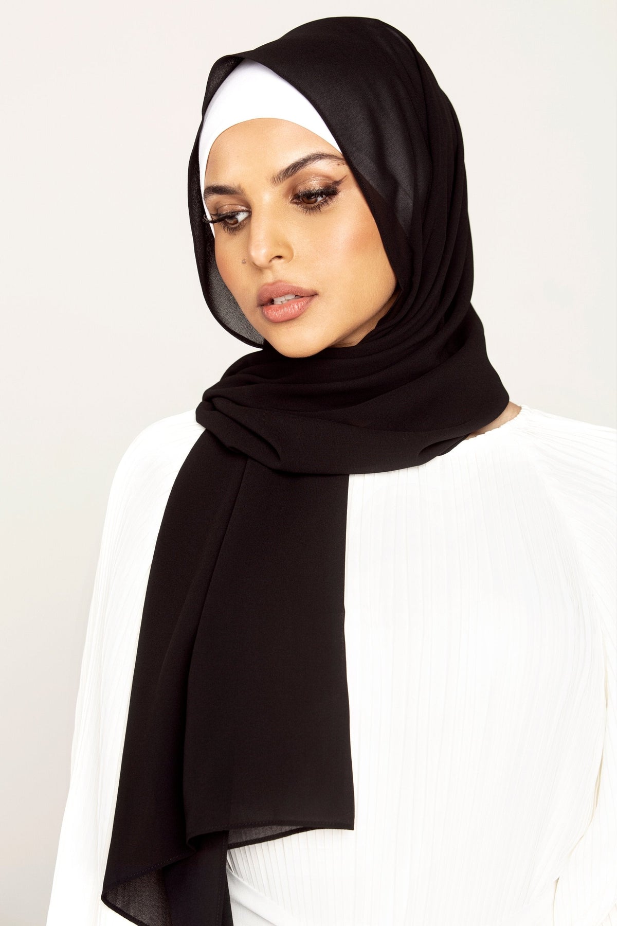 Premium Georgette Hijab  - Black