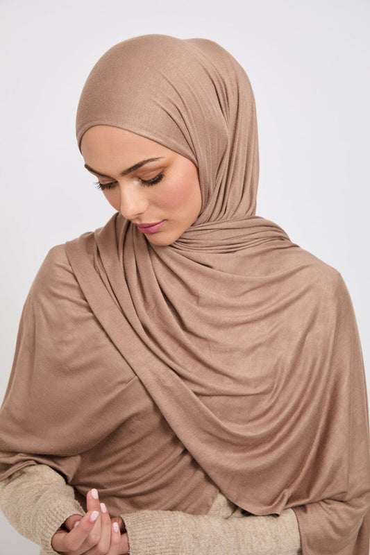 Premium Jersey Hijab - Walnut