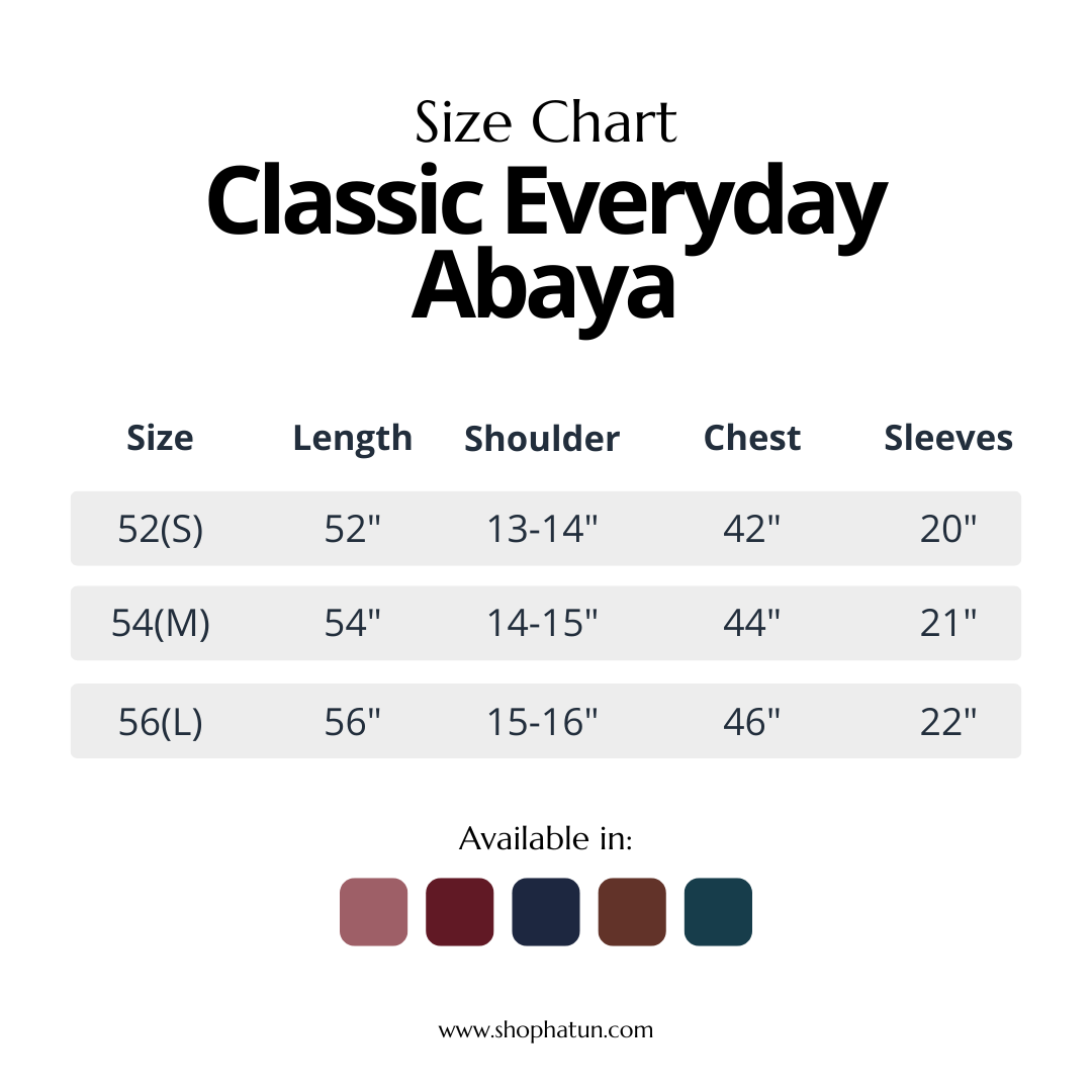 Classic Everyday Abaya - ROSEWOOD (FREE HIJAB)