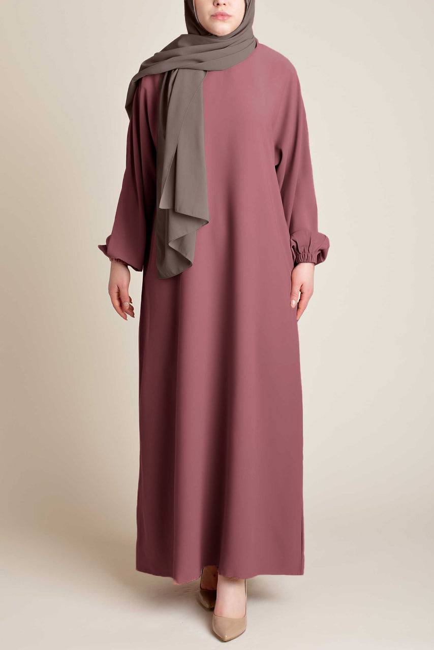 Classic Everyday Abaya - ROSEWOOD (FREE HIJAB)