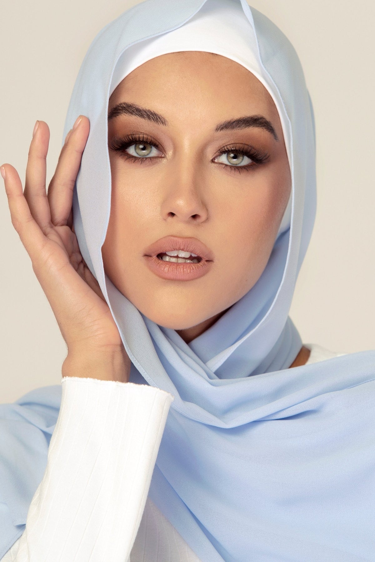 Premium Georgette Hijab - Baby Blue