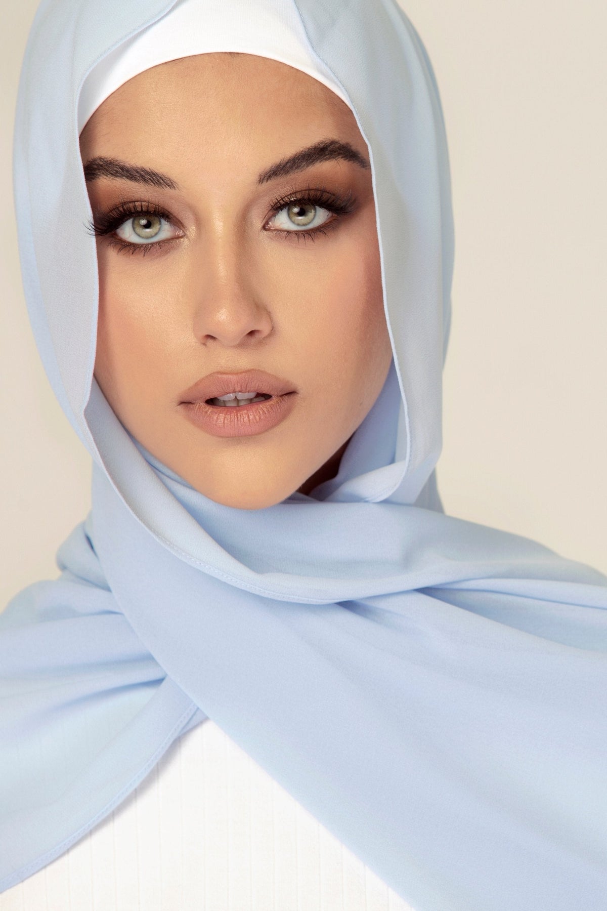 Premium Georgette Hijab - Baby Blue
