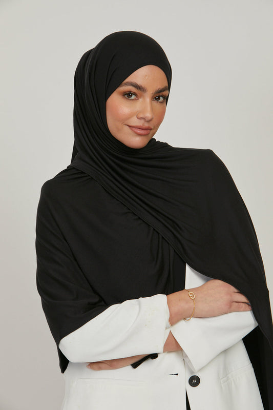 Premium Jersey hijab - Black