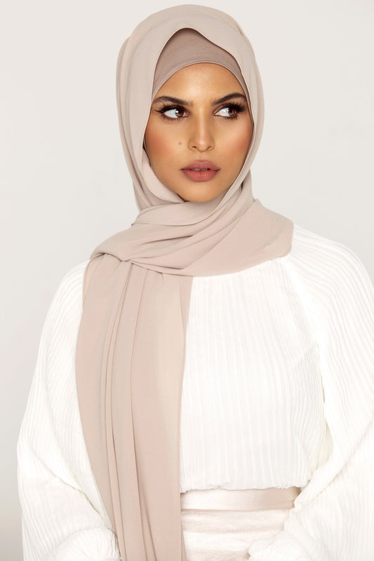Premium Georgette Hijab  - Cream