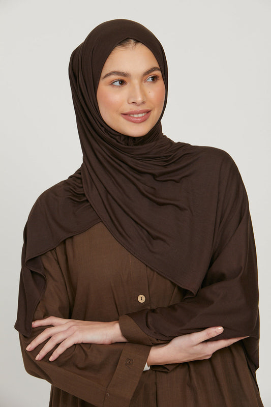 Premium Jersey Hijab - Chocolate