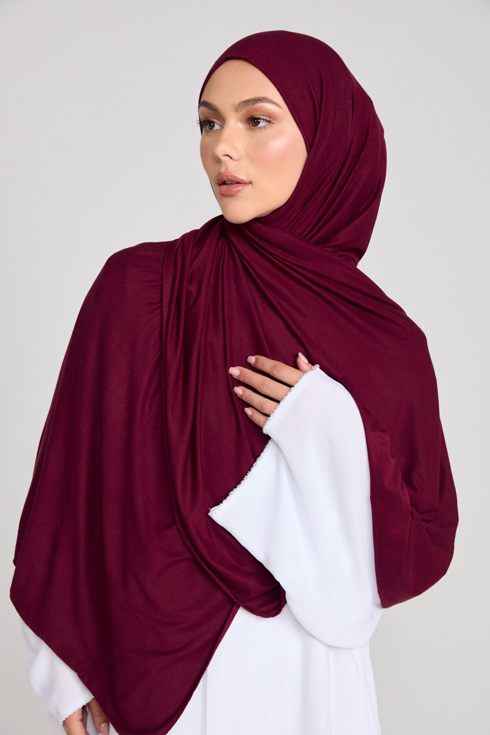 Premium Jersey Hijab - Maroon