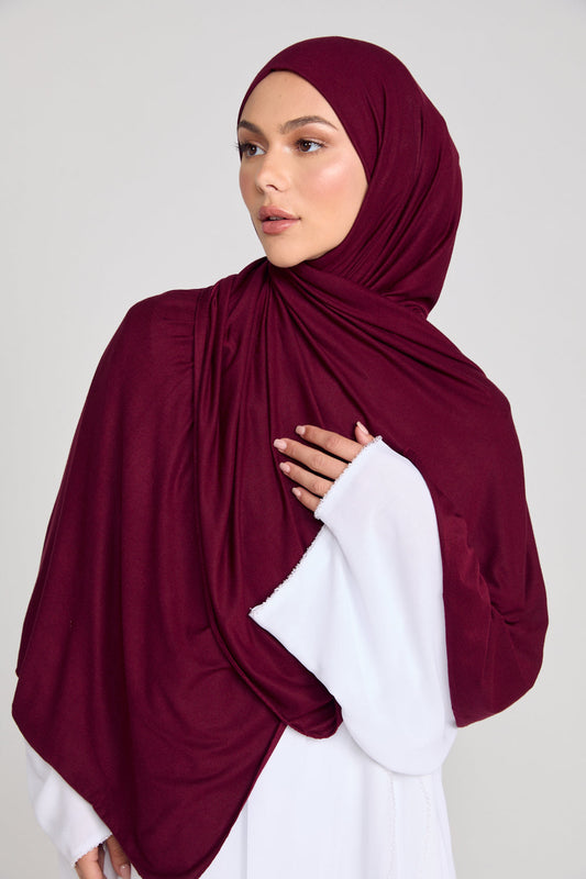 Premium Jersey Hijab - Maroon