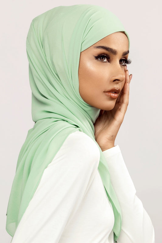 Premium Georgette Hijab  - Mint Green