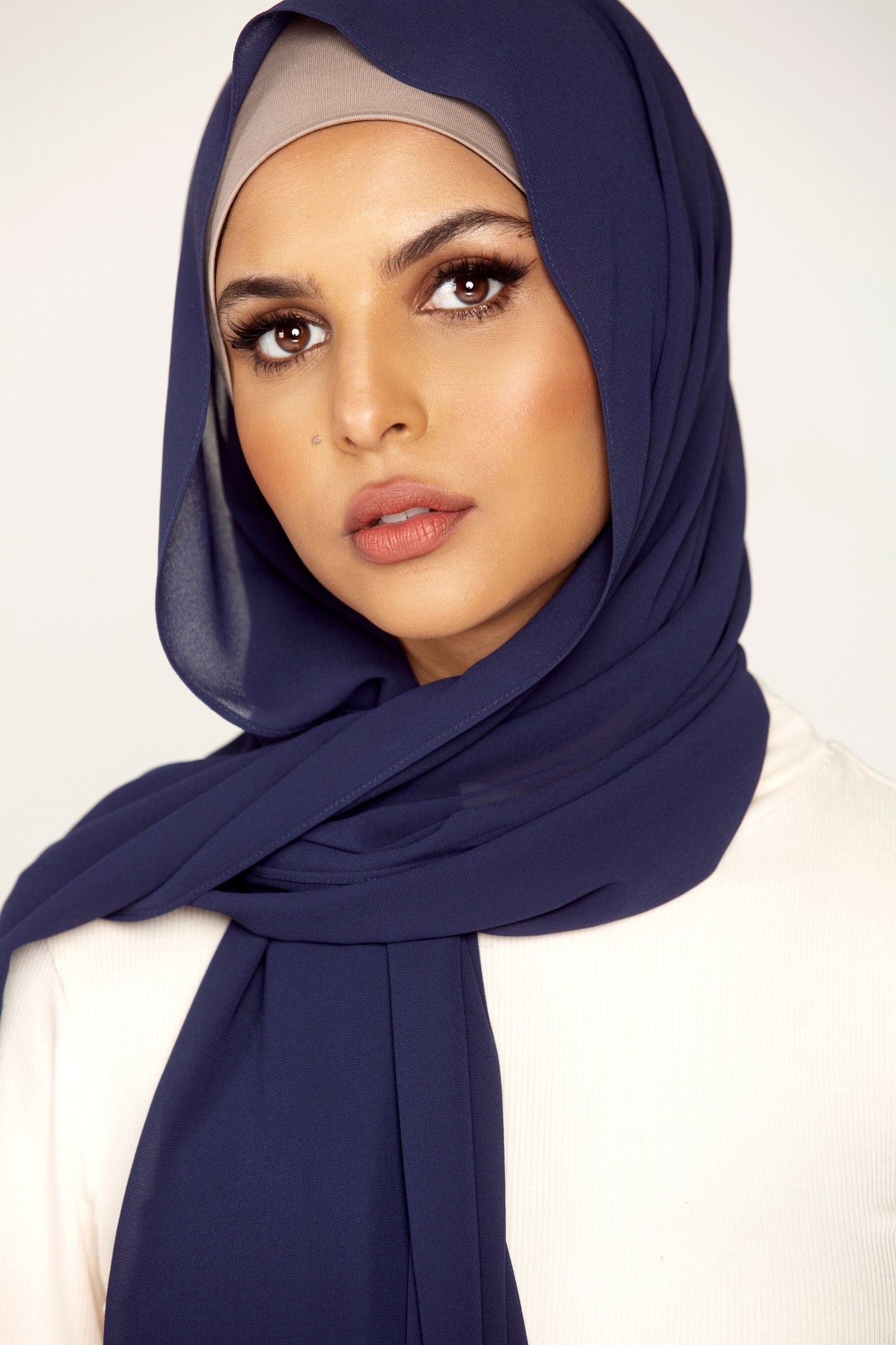 Premium Georgette Hijab  - Navy Blue