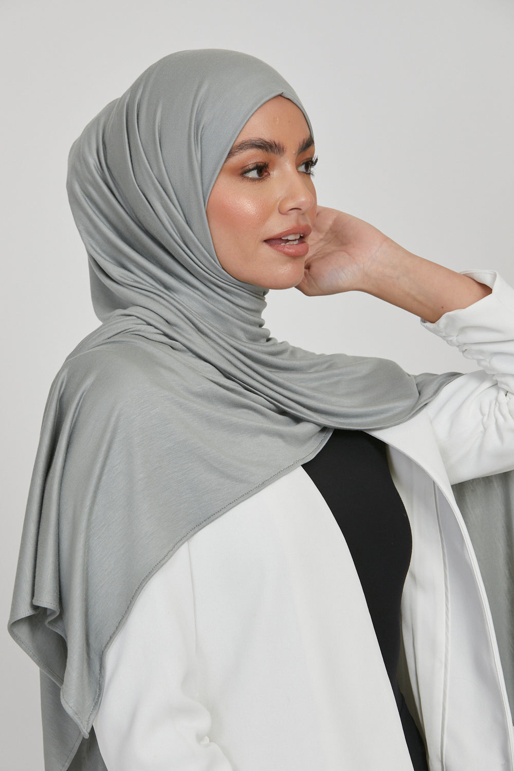 Premium Jersey Hijab - Dove Grey