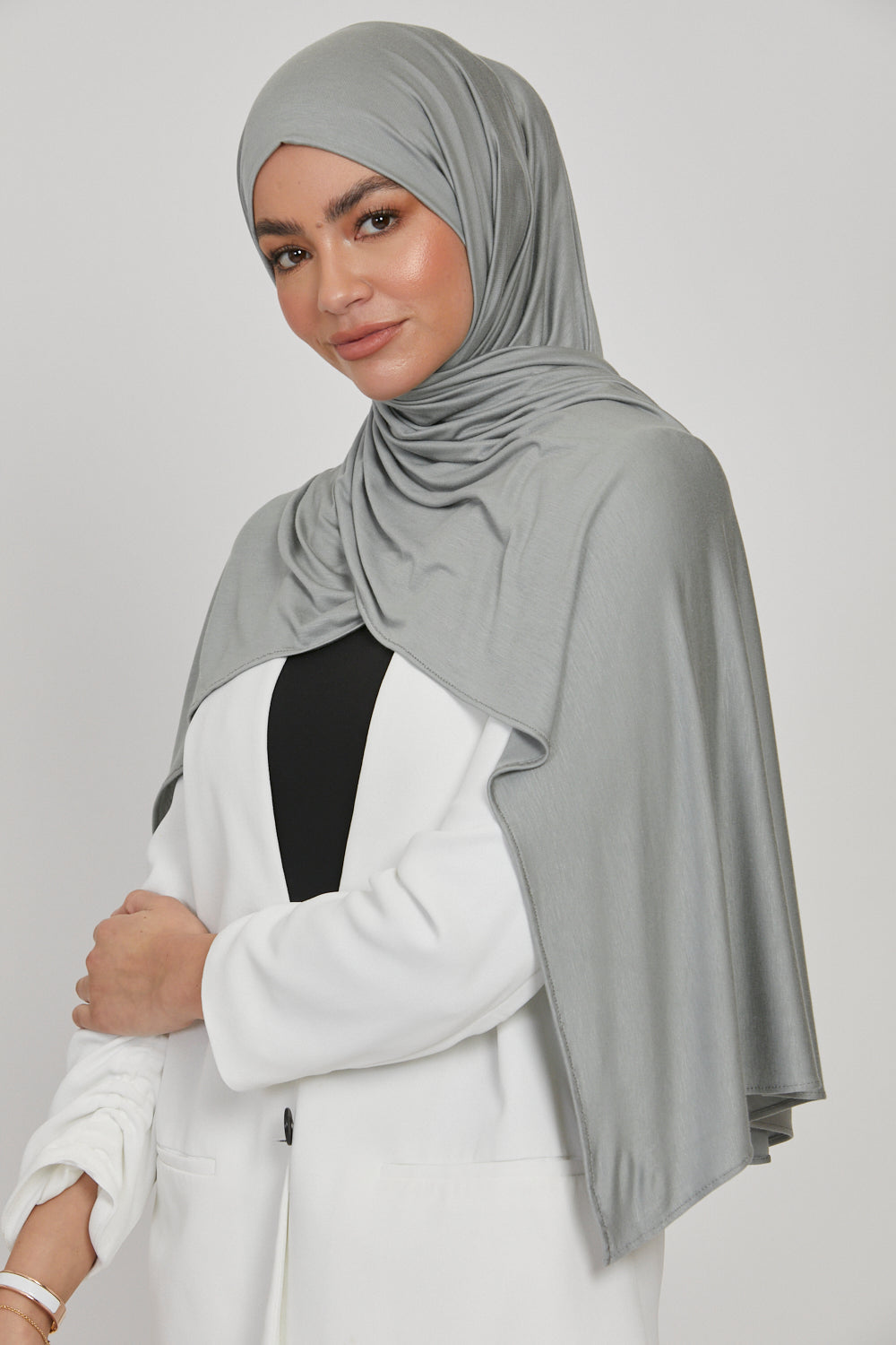 Premium Jersey Hijab - Dove Grey