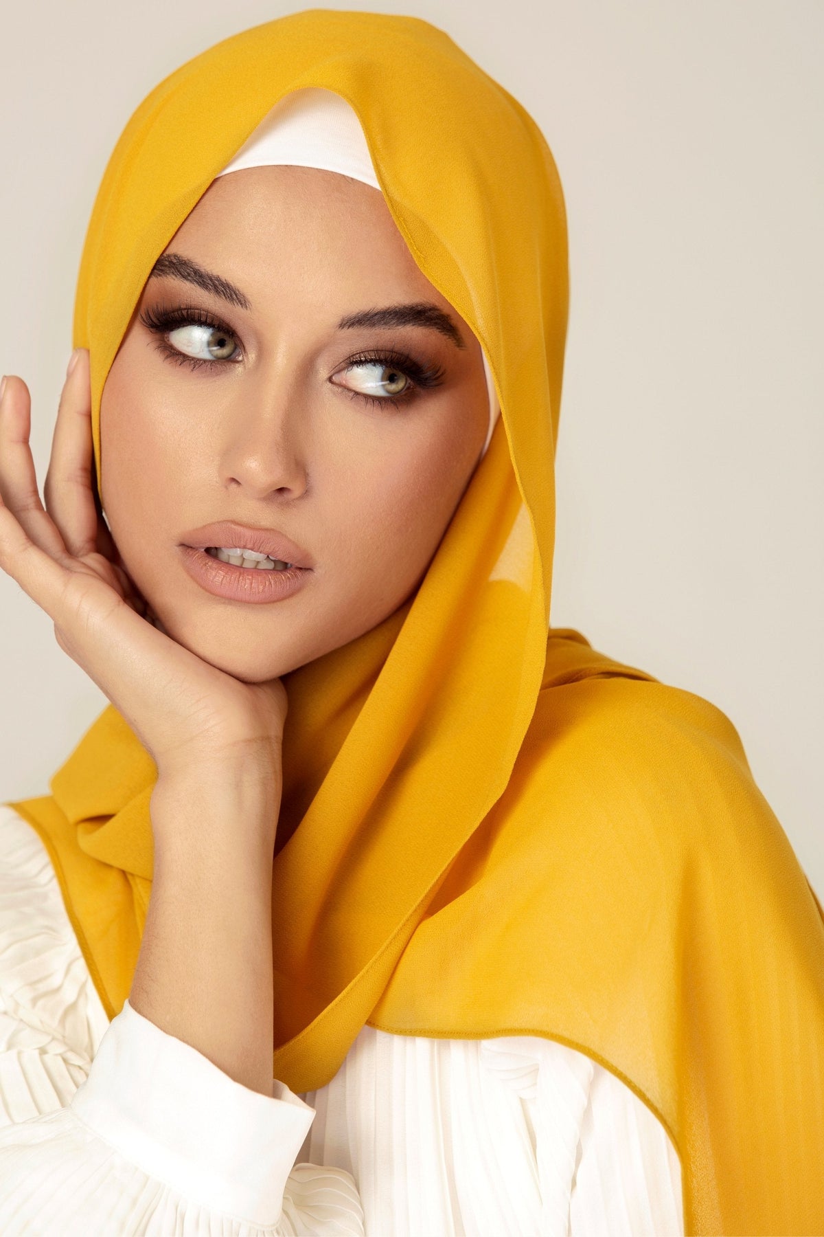 Premium Georgette Hijab - Sunflower