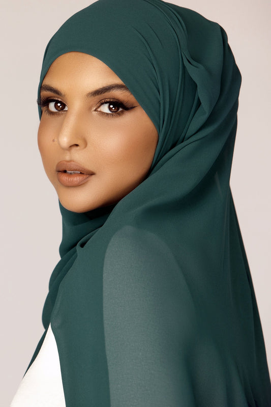 Premium Georgette Hijab - Peacock